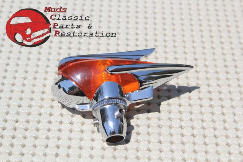 Vintage Classic Custom Car Fender Guide Style Amber Radio Antenna